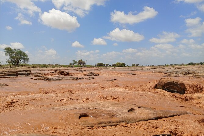 Tsavo East and Ngutuni Sanctuary Safari 3 days from Mombasa - Lugard Falls: up close with crocodiles, hippos, and striking rock colors