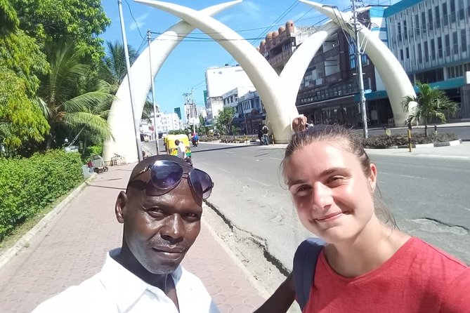 Walking Tour Through Old Town Mombasa and Fort Jesus - Moi Avenue elephant tusks: a quick photo stop with a real story